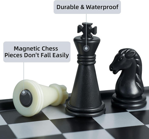 GEACOOL Set 5.1 Set(X-Small) Mini Travel Chess - Inhces Magnetic Portable Folding Chess Board Games for Kids - Small