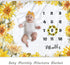 Sunflower Baby Monthly Milestone Blanket, Floral Newborns Month Blanket Gift with Wreath & Headband
