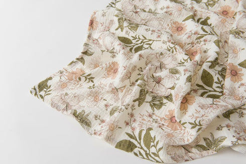 2-Pack 47 47 inches Little Jump Cotton Muslin Swaddle Blankets for Baby Boys Girls Unisex - Boho Floral Baby Blanket