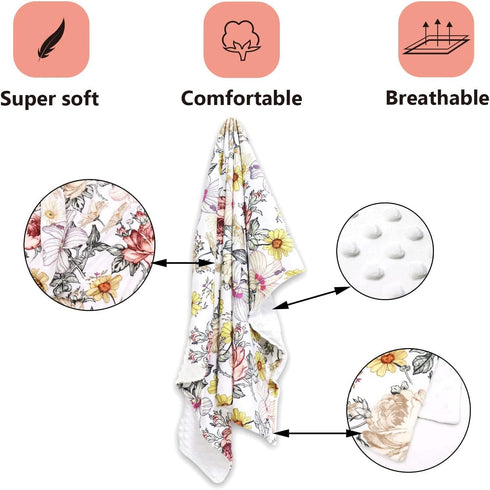 HNHUAMING Floral Crib Sheet,Baby Blanket,Changing Pad Covers