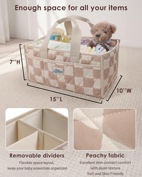 Tiny Marvels Diaper Caddy Organizer for New Parents, Baby Diaper Caddy with Water-Resistant Fabric, Structured Diaper
