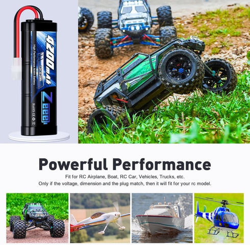 Zeee 7.2V 4200mAh NiMH Battery with Tamiya Connector, High Power for RC Car Truck (2 Pack)