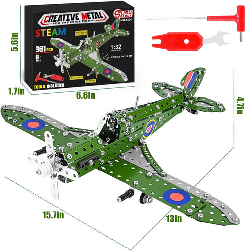 Ferthor Fun 8-12,Airplane 1:32 Sets 8-12,Best STEM Building Toys Model Airplane Kits for Boys Model Scale Metal