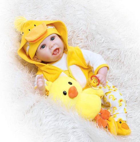 18 inch 16-18 inch Reborn Baby Girl Dolls Clothes Yellow Duck Outfits Accesories for Reborns Doll Newborn Baby Girl