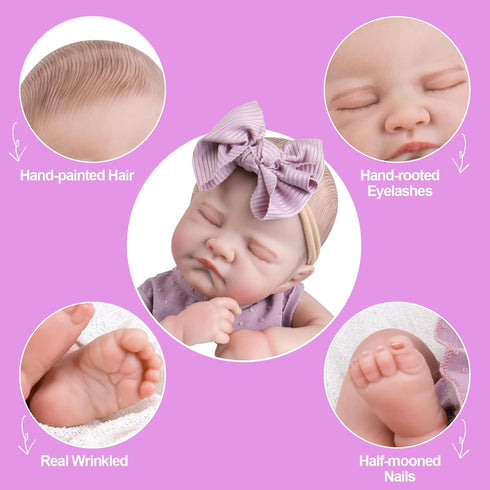 Aori Lifelike Reborn Baby Girl Dolls - Realistic 20-Inch Newborn Doll with Poseable Limbs and Feeding Kit