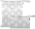 Burbuja Snowflakes Wet Dry Bags for Baby Cloth Diaper 2 Pack, Waterproof Reusable