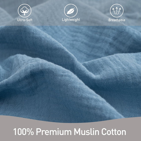 GLLQUEN BABY Muslin Swaddle Blankets, 2-Pack Neutral Receiving Blanket for Newborn Boys and Girls, Breathable Swaddle