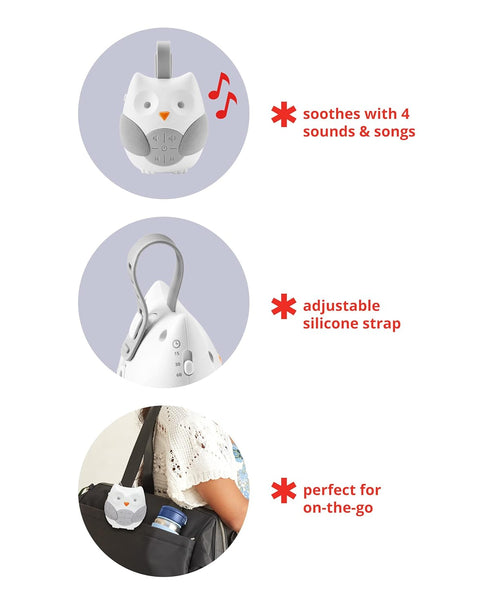 Owl-Themed Portable Baby Sound Machine for On-the-Go Comfort