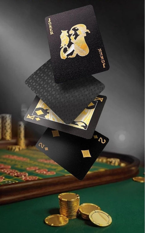 QkonkgnS Diamond Black Waterproof Playing Cards - HD Plastic Deck of Poker Cards, Professional Quality, Elegant Design