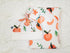 Set Baby Girl Peach Design Swaddle Blanket and Hat with Custom Name Embroidery (Newborn)