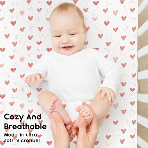 2 Pack 28x52x8in Yoofoss Baby Crib Sheets for Boys Girls, Fitted Crib Sheet for Standard Crib and Toddler Mattress