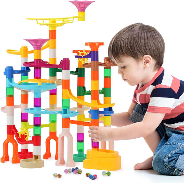 166 pcs Marble Run, Upgraded Marbles Run Kit for Kids STEM Toys