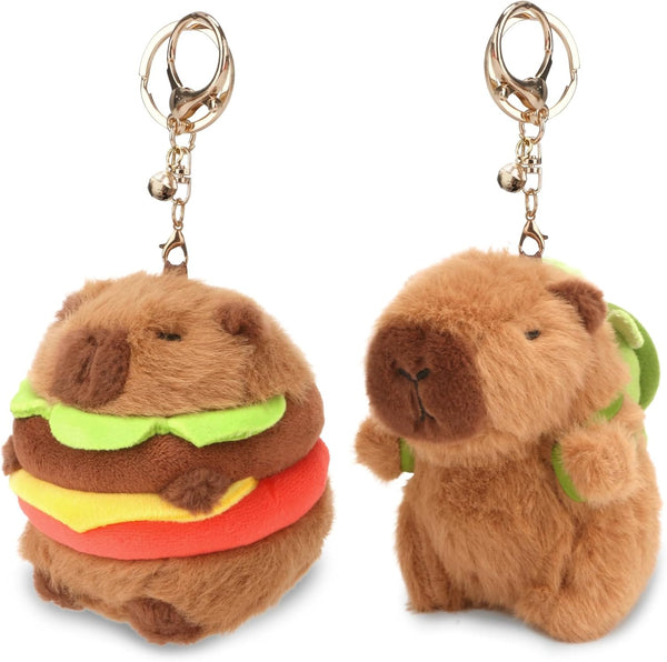 2 Pcs Capybara Plush Keychain Toy - 7.3 Inch Capybara Stuffed Animals - Birthday Gift Pendant