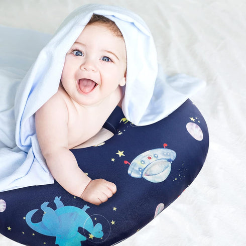 GFU Nursing Pillow Cover, Newborn Breastfeeding Pillow Case and Baby Blanket for Boys Girls, Minky Blanket with Dotted
