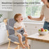 Toddler Booster Seat for Kitchen Chair with Removable Backrest & Adjustable Straps, PU Portable Waterproof & Non-Slip