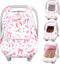 Car Seat Cover Baby Girls Winter, Dual Zipper Infant Carseat Covers with