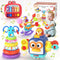 4 in 1 Baby Toy for 6-18 Months, Learning Toys for Babies, Busy Cube, Stacking Toys, Unicorn Pull String Toy