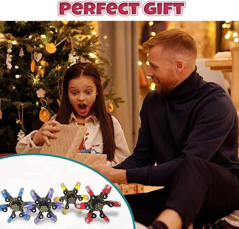 MFCoin 6Pcs Fingertip Gyro Toy Fidget Mechanical DIY Transformable Fidget Spinners Fidget Toys Robot Creative Chain