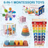 6 1 1 1 2 3 in Montessori Baby Toys for Year Old, Toddlers Sensory Teething Toys for Babies, Wooden Stacking Building
