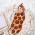Burrito Pizzas Newborn Swaddling Blanket Beanie Hat Sets, Soft Baby Receiving Funny Food Blanket, Soft Sleeping Bag for