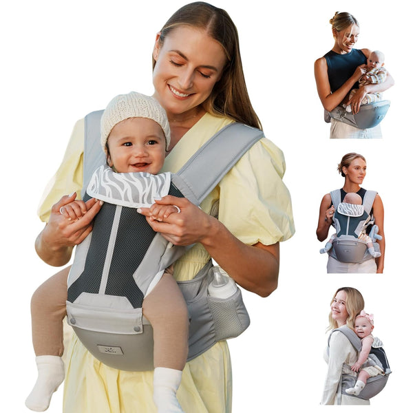 Baby Carrier, MOMTORY Safety-Certified 6-in-1 Baby Carrier with Hip Seat, Plus Size