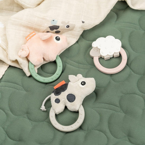 Dotti Sensory Rattle with Teether - Sand Color