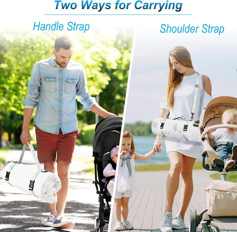Beautyflier Pack Carrier Strap for and Play Mattress, Portable Crib Mattress Travel Strap with Adjustable Shoulder Belt