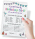 Printed Party Kids Birthday Game, Who Knows Her Best, Notebook Theme, Set of 25