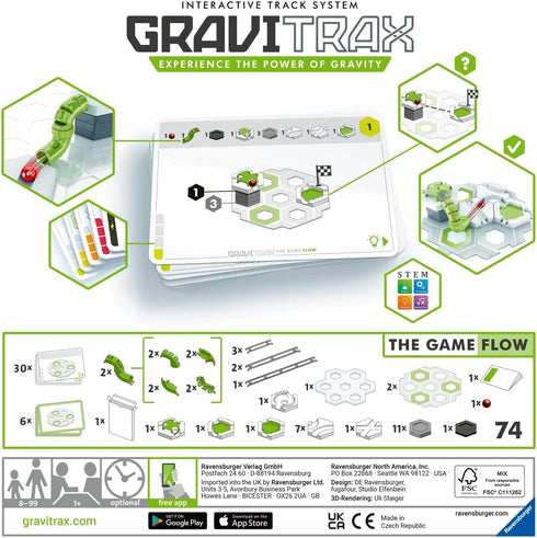 8 Ravensburger GraviTrax The Game - Flow - Marble Challenge Logic Brain Games and STEM Toys for Kids Age Years Up