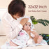 2 Pack 100% 6-Layer 32x32Inch, david's kids Hooded Baby Towels, Muslin Cotton Ultra Soft Breathable Absorbent Baby Bath