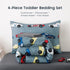 Set 4 Set Wake In Cloud - Race Car Toddler Bedding for Boys, Cute Colorful Sports Car Supercar Wheels, Pieces Soft Crib
