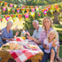 FEPITO 4 Pack Hawaiian Bunting Banner - Luau Party Tropical Decorations, Total Length 12 Meters
