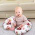 SWESEN Floral Nursing Pillow Cover for Baby Girl, Soft Organic Breastfeeding Pillow Slipcover, Burgundy Watercolor