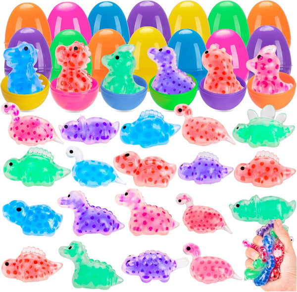 Budbof 24 Pack Easter Egg Fillers with Stress Balls, Fidget Toys Squeeze