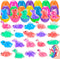 Budbof 24 Pack Easter Egg Fillers with Stress Balls, Fidget Toys Squeeze
