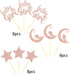 24 PCS Rose Gold Baby Girl Cupcake Toppers with Moon Star Glitter for Birthday Party Cake Decorations
