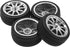 4Pcs 2.55in Rubber Tires & 12mm Hex Plastic Wheel Rims Set 10-Spoke with Foam Compatible with Traxxas Kyosho HPI Tamiya