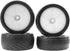 4Pack ShareGoo RC 85mm/3.34" Rubber Tires Front Rear Tyres 12mm Hex Wheel Compatible with Redcat HPI HSP Kyosho 1/10 RC Off-Road Car Buggy (White)
