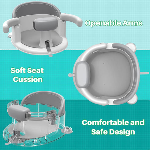 Inaya (4 Pack) 6-24 Baby Proofing Door Knob Cover & Baby Bath Seat for Babies Months