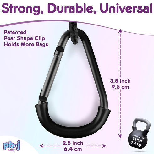 Mommy (2 Pack) Stroller Hooks for Hanging Diaper Bags - Stroller Clip and Stroller Accessories Organizer Hook - Large