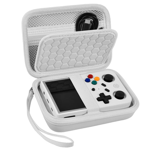 Travel Case Compatible with RG353V/RG353VS/R36S Retro Handheld Game Console - Storage Holder Organizer (White)