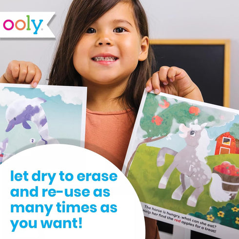 OOLY Water Amaze, 12 Reveal Boards & Brush, Reusable Water Reveal Pads for Kids, Water Coloring Books for Toddlers