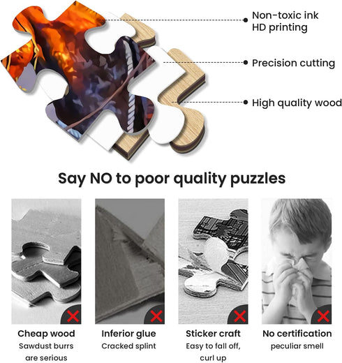 najiaxiaowu Wooden 1000 Pieces Jigsaw Puzzles for Adults, Elderly or Kids, Western Cowboy Rider Prairie Wind Flower Puzzle for Family Parent-Child, Art Decorations DIY Game Toy for Friend, Wife, Mom