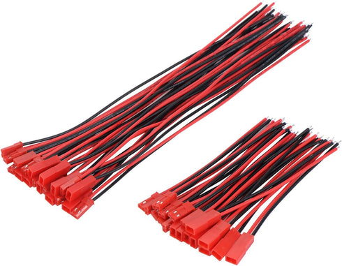 eBoot 20 Pairs 22 AWG JST Plug Connector 2 Pin Male Female Cable Wire for LED Lamp Strip RC Toys Battery, 4 & 6 Inch