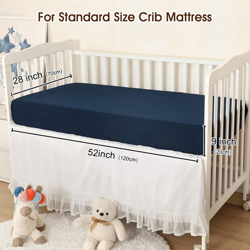 3 Pack 28x52 Inches PHF Soft Shark Crib Sheets Fitted, Comfy Breathable Baby Sheets for Boys, Fits Standard Crib
