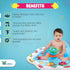 Bundaloo Inflatable Infant Pool Splash Mat with Backrest & Stackable Ring Toys - Summer Fun Activity for Baby Toddlers