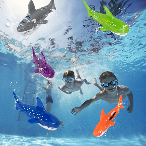 YHmall Swimming 5 Pack Underwater Diving Toys Shark Pool Torpedo Toys Throwing Torpedo Bandits Small Water Rockets