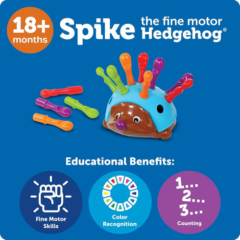 Learning Resources Spike The Fine Motor Hedgehog - Toddler Montessori Toys, Stacking Shape, Gifts For Boys And Girls