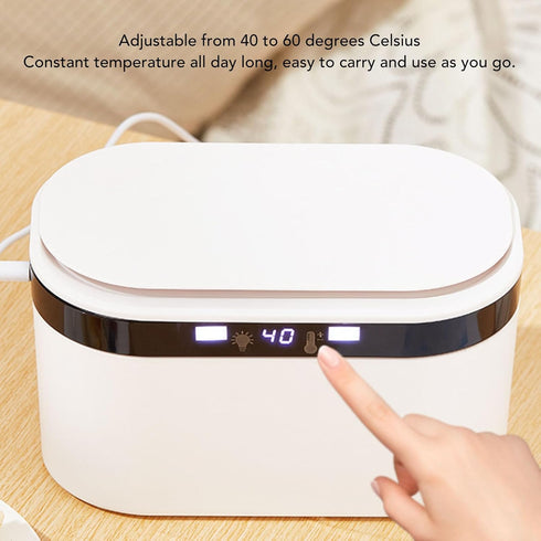 HEEPDD 3 Settings 40C 60C Baby Wipe Warmer, Temperature to with LED Display and Night Light, Large Capacity Portable