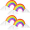 WILLBOND 4 Pieces Rainbow Honeycomb Paper Centerpiece, Rainbow Party Table Decoration for Events